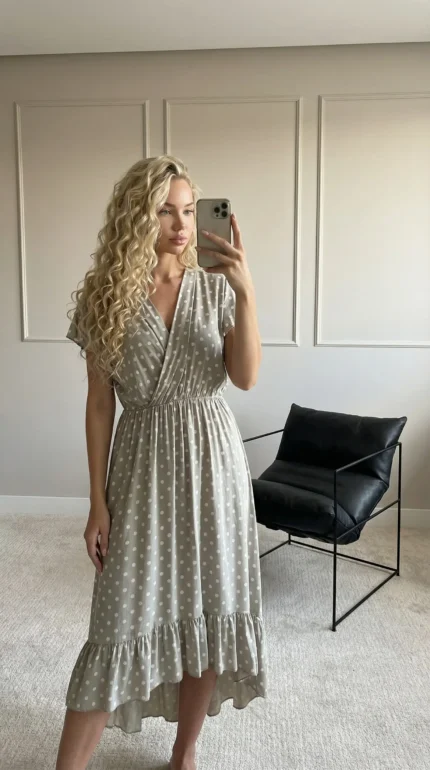 Vasarinės suknelės moterims su taskeliais