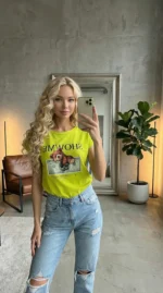 maikutė moterims trumpomis rankovėmis