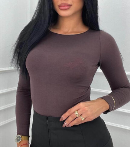 moteriška palaidinė su kašmyru rudos spalvos