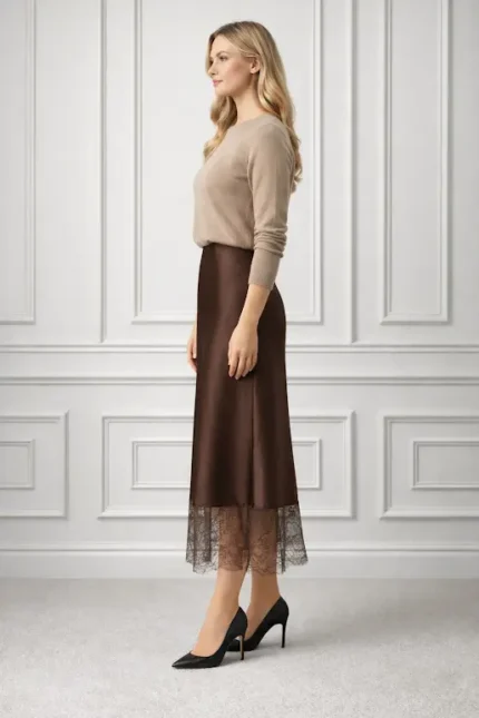 moteriškas satino sijonas