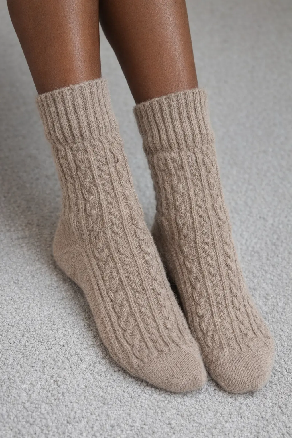 angoros vilnos kojinės smėlio spalva angoros vilnos kojinės smėlio spalva