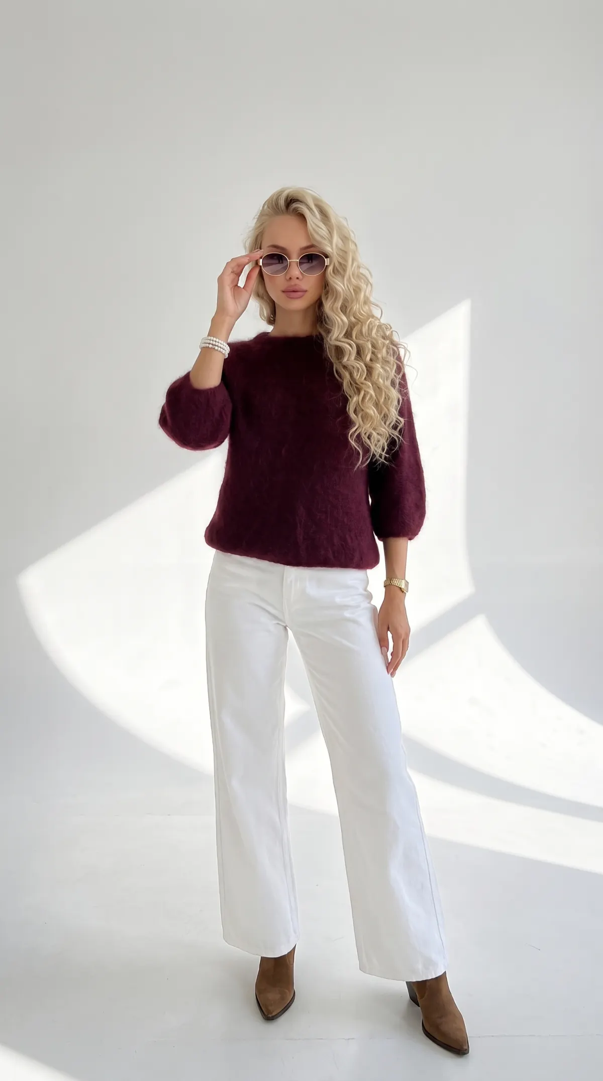 bordo moheros megztinis 2