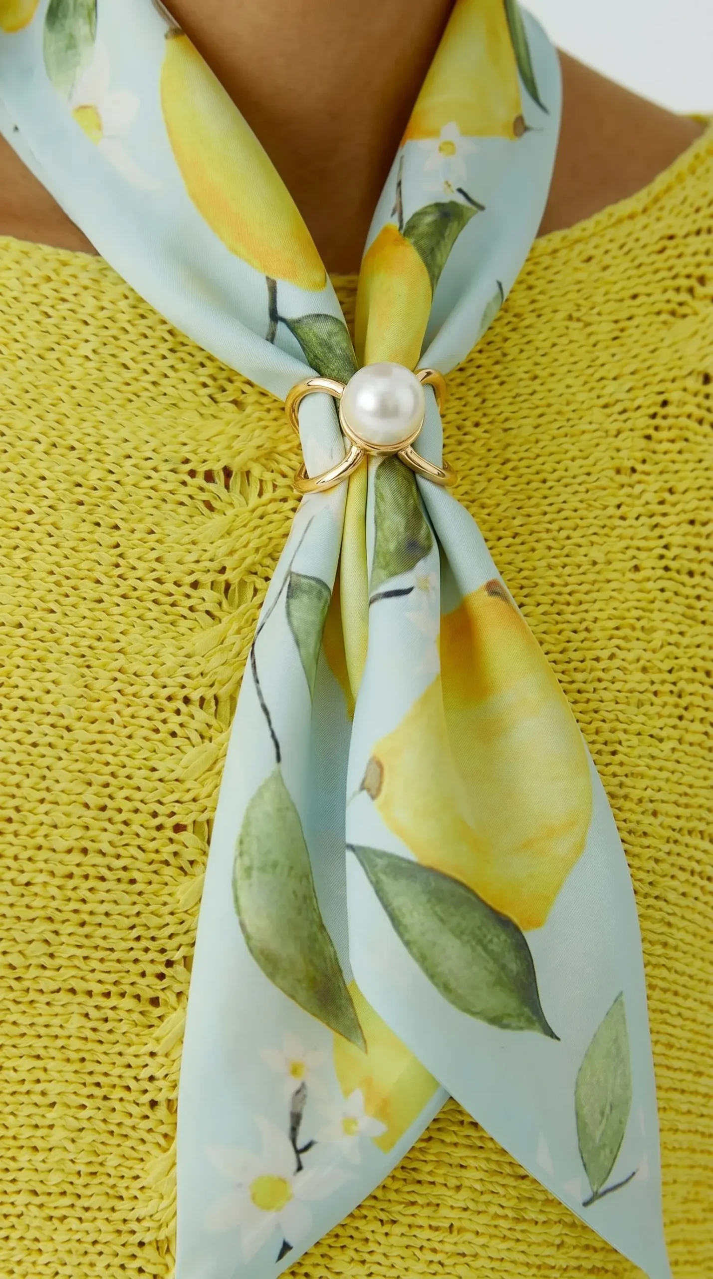 skarelės žiedas su perlu — žiedeliai skarelėms