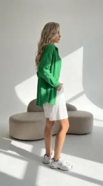 balti muslino šortai