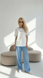 medvilninė maikutė moterims balta